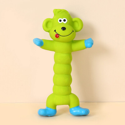 Suņu košļājamā rotaļlieta pērtiķim nīlzirgus formas gumijas mājdzīvnieku čīkstošas rotaļlietas maziem vidēji lieliem suņiem, izturīgas pret sakodieniem griežamiem zobiem Suņa skaņas rotaļlieta