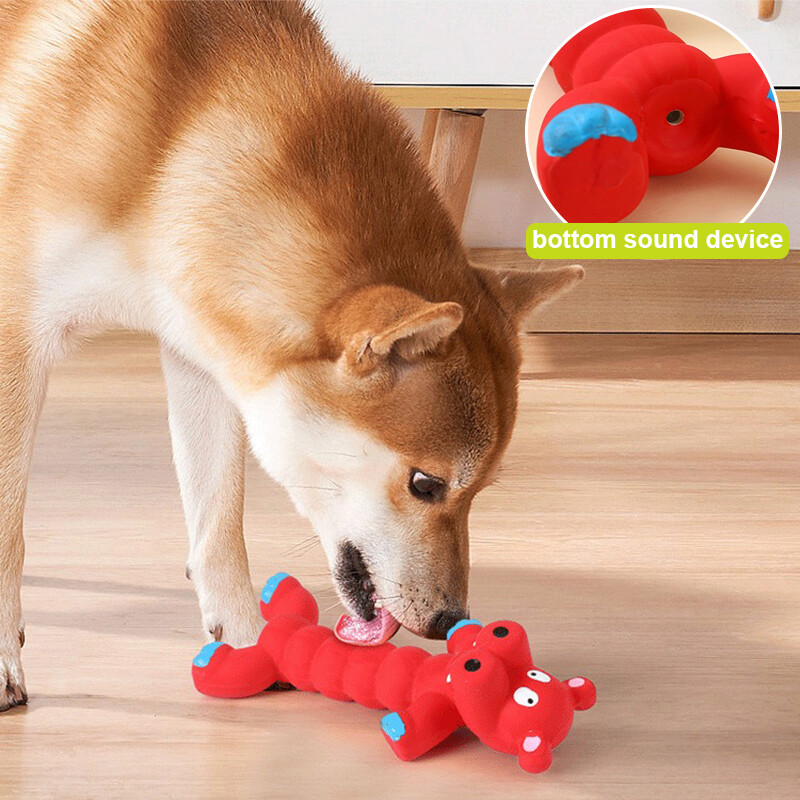 Suņu košļājamā rotaļlieta pērtiķim nīlzirgus formas gumijas mājdzīvnieku čīkstošas rotaļlietas maziem vidēji lieliem suņiem, izturīgas pret sakodieniem griežamiem zobiem Suņa skaņas rotaļlieta