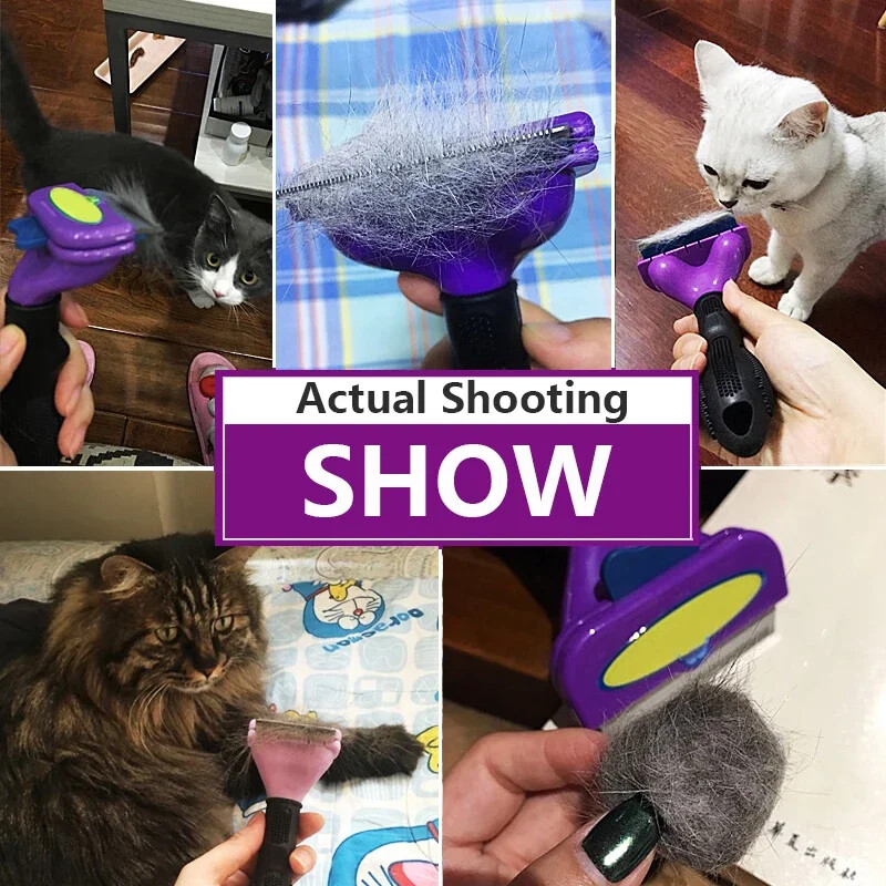 Гребен за обезкосмяване на котки Четка за котки Четка за подстригване на домашни любимци Гребен за кучета Гребен за масаж на котешки косми Гребен за премахване на котешки косми Почистване Подстригване Гребени за котки