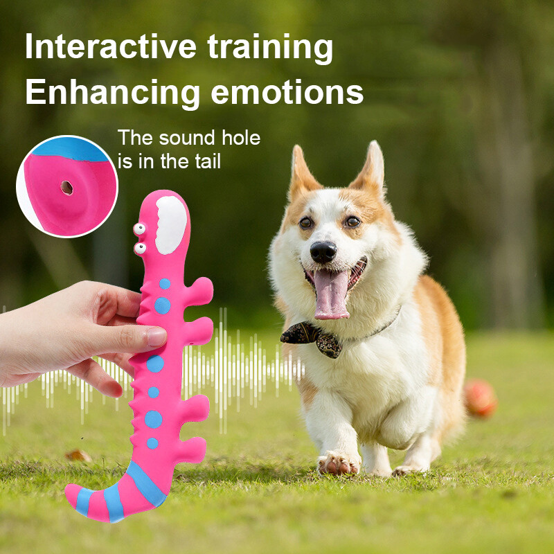 Играчка за дъвчене на кучета Latex Lizard Squeaky Pet Toys For Small Medium Dogs Interactive Funny Dog Sounding Training Toy Зоотовары