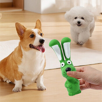 Παιχνίδι Dog Chew Rubber Rabbit Shape Pet Squeaky Toys for Small Medium Dogs Διαδραστικός καθαρισμός δοντιών Sounding Dog Toy Pet Supplies