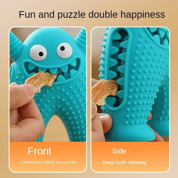 Dog Molar Toy Food Grade Silicone BPA Cute Little Monster Dog Cleaning Tooth Cleaning Interactive Sing Resistant Sound Toy Pad Supplies