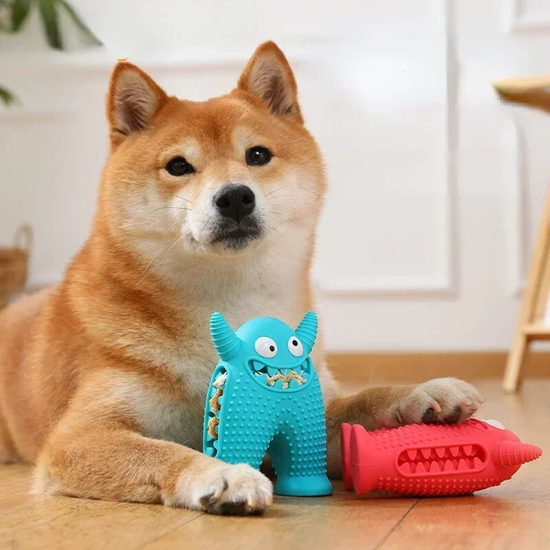 Dog Molar Rotaļlieta Pārtikas kvalitātes Silikona BPA Cute Little Monster Suņu Zobu Tīrīšana Interaktīva Kodienu Noturīga Skaņas Rotaļlieta Mājdzīvnieku piederumi