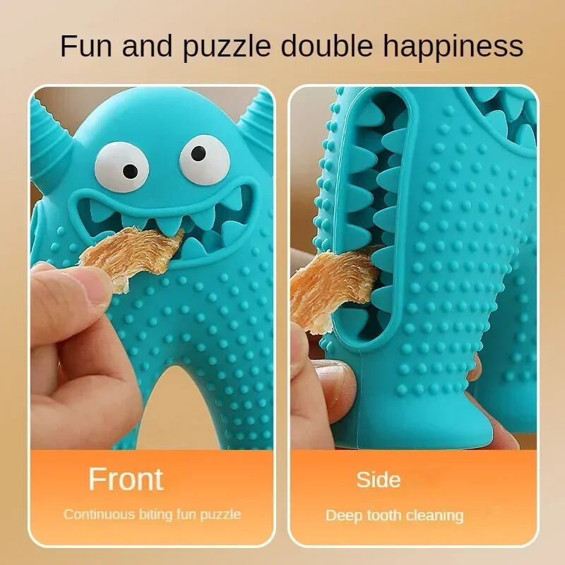 Dog Molar Rotaļlieta Pārtikas kvalitātes Silikona BPA Cute Little Monster Suņu Zobu Tīrīšana Interaktīva Kodienu Noturīga Skaņas Rotaļlieta Mājdzīvnieku piederumi