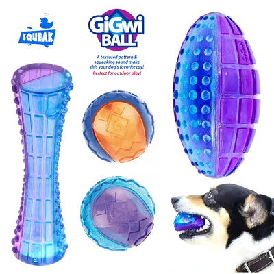 Gigwi Pet Rotaļlietas Interaktīvās suņu bumbiņas G-Ball sērijas squeaky Balls suņu rotaļlietas 2,5 collas maziem/vidējiem suņiem, bouncy un dažādas krāsas