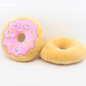 Dog Toys Donut βελούδινο Soundmaking Χαριτωμένα παιχνίδια κατοικίδια Σκύλος Squeaky ήχος Αστείος διαδραστικός ανθεκτικός στα δαγκώματα Τρίξιμο δοντιών με μάσημα