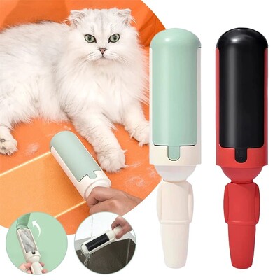 Котешка четка Pet Hair Remover Rolling Comb for Cats Dogs Portable Manual Sofa Bed Cat Fur Sticky Rolling Brush Pet Cleaning Brush Инструменти