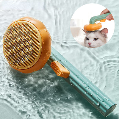 Pumpkin Pet Cat Grooming Comb Self Cleaning Slicker Brush for Cat Puppy Rabbit Премахва разхлабените подложки и гребен за заплетена коса