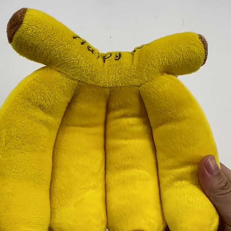 Yellow Banana Squeak Dog Rotaļlieta Košļājama plīša skaņa Mājas rotaļlieta
