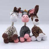 1бр Donkey Dog Squeak Звукова играчка за малки кучета Cartoon Animals Плюшена играчка за кучета Interact Training Toeth Cleaning Toy на едро
