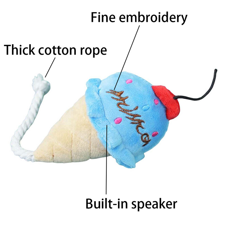 Super Pet Dog saldējuma formas plīša rotaļlieta, kas rada skaņas, interaktīva mājdzīvnieku suņu rotaļlieta, ko var izmantot iekštelpās un ārā