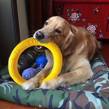 Играчки за кучета Pet Flying Disk Training Ring Puller Anti-Bite Floating Interactive Supplies Dog Toys Агресивна играчка за дъвчене