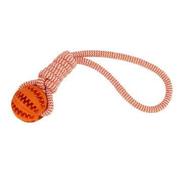 Pet Tooth Cleaning Chewing IQ Treat Ball Dispensing Food Bite Chew Knot Training Tugging Playing Rubber Rope Dog Ball Toys