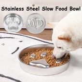 21,5 cm/8,46 collas mājdzīvnieku barošanas trauks, pretaizrīšanās bļoda, liels suns 304/201 nerūsējošā tērauda dzeramais ūdens, apaļa zivju kaula suņa ķepa