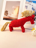 1 ručno tkana igračka za grickanje ljubimca ponija od crvenog pamučnog užeta za zabavu i interaktivne zalihe igračaka za kućne ljubimce koje su čvrste i otporne na ugrize