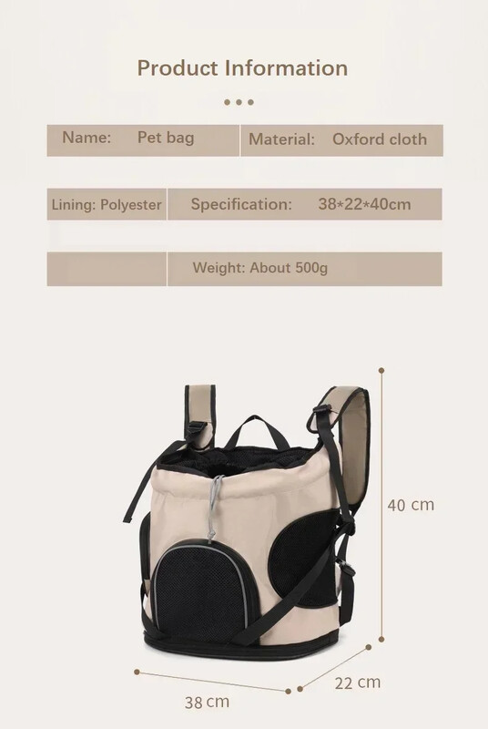 Vienkrāsains, liela ietilpība, viegla kaķu soma Go Out pārnēsājama mājdzīvnieku somas turētājs elpojošs Oksfordas auduma pārnēsājama mājdzīvnieku mugursoma