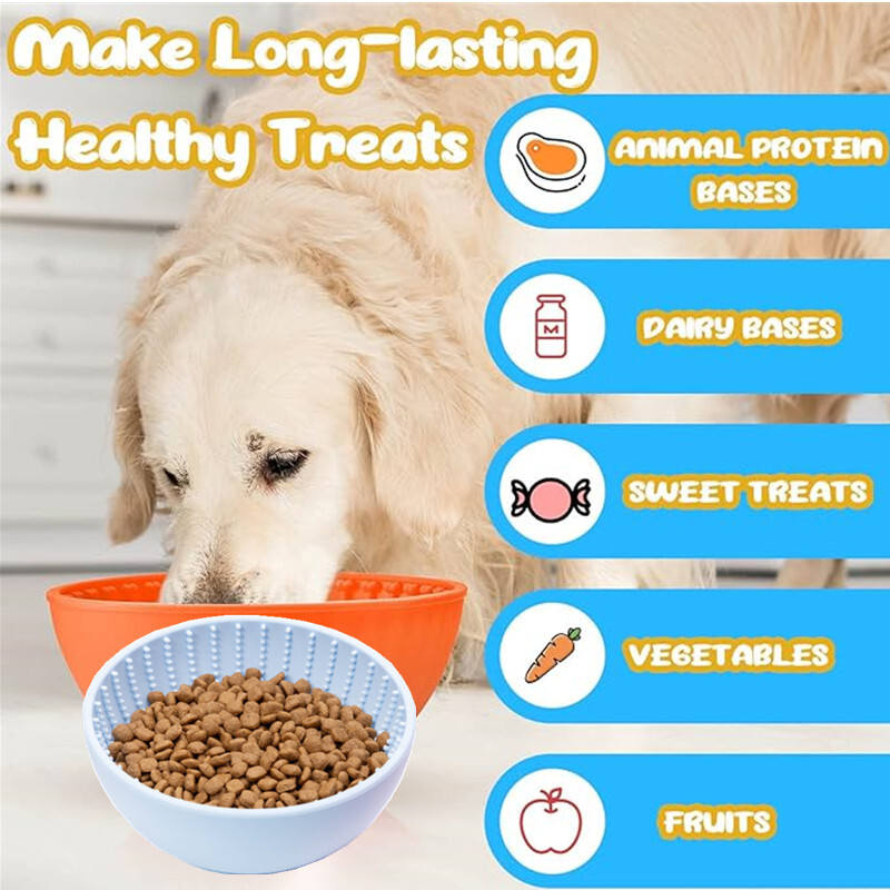 Mājdzīvnieku piederumi Spītīga lēnas barības bļoda laizīšanas spilventiņa silikona bļoda ar piesūcekņiem, kas pret apgāšanos un pretslīdēšanu suņa un kaķa bļoda