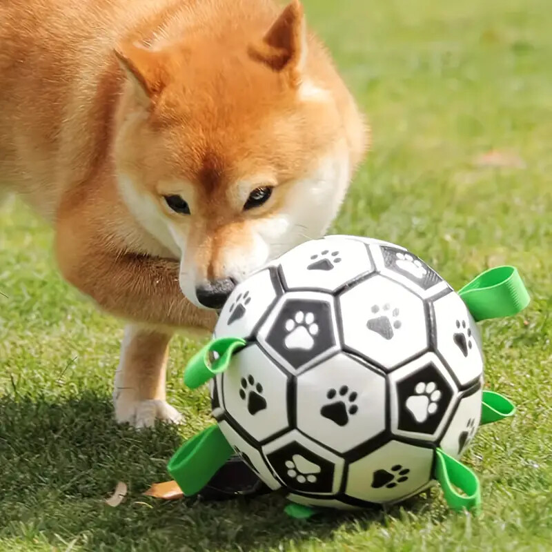 Suņu rotaļlietu futbols Interaktīvā vilkšana Suņu rotaļlietu bumba pret kodumiem izturīga suņu apmācība, īpaša bumba