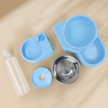 1 комплект Blue Pet Dog Cat Bowl Fountain Automatic Food Feeder Container for Cats Dogs Drinking Домашни любимци Статии Две в Едно