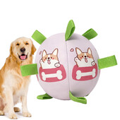 Jauna suņu vilkšanas rotaļlieta āra suņu bumba elastīga čīkstoša futbola suņu bumbas rotaļlieta Daudzfunkcionāla suņu mājdzīvnieku interaktīva bumba