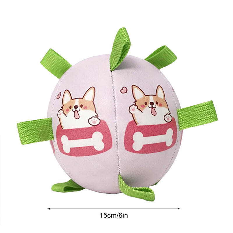 Jauna suņu vilkšanas rotaļlieta āra suņu bumba elastīga čīkstoša futbola suņu bumbas rotaļlieta Daudzfunkcionāla suņu mājdzīvnieku interaktīva bumba