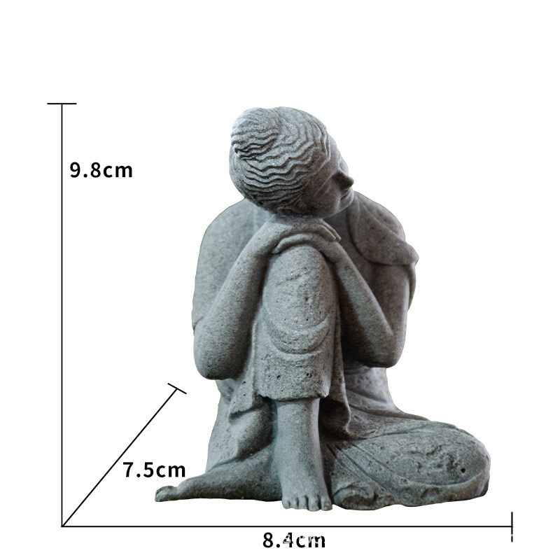 Pejzaž od zelenog pješčenjaka kip Bude mali ukrasi vrtlarstvo bonsai kamenjar mikro krajolik uređenje akvarija čaj kućni ljubimac ukras u nacionalnom stilu