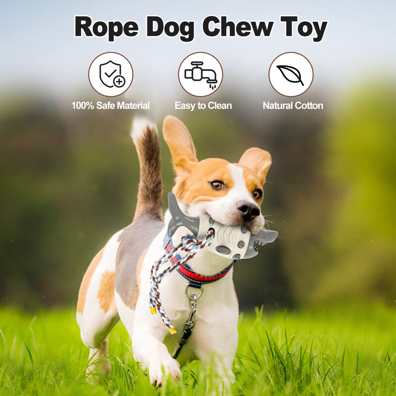 Igračke za žvakanje pasa U obliku morskog psa s užetom Igračke za brušenje zubima Čišćenje zubi Interaktivna obuka i pribor za kućne ljubimce otporan na ugriz