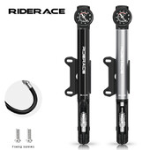 RIDERACE velosipēda sūknis ar mērierīci Augstspiediena pārnēsājamas rokas riepas gaisa piepūšana velosipēda gaisa trieciensūknis Schrader Presta Valve AV FV