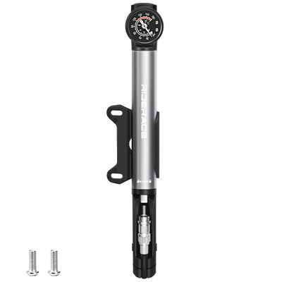 RIDERACE velosipēda sūknis ar mērierīci Augstspiediena pārnēsājamas rokas riepas gaisa piepūšana velosipēda gaisa trieciensūknis Schrader Presta Valve AV FV