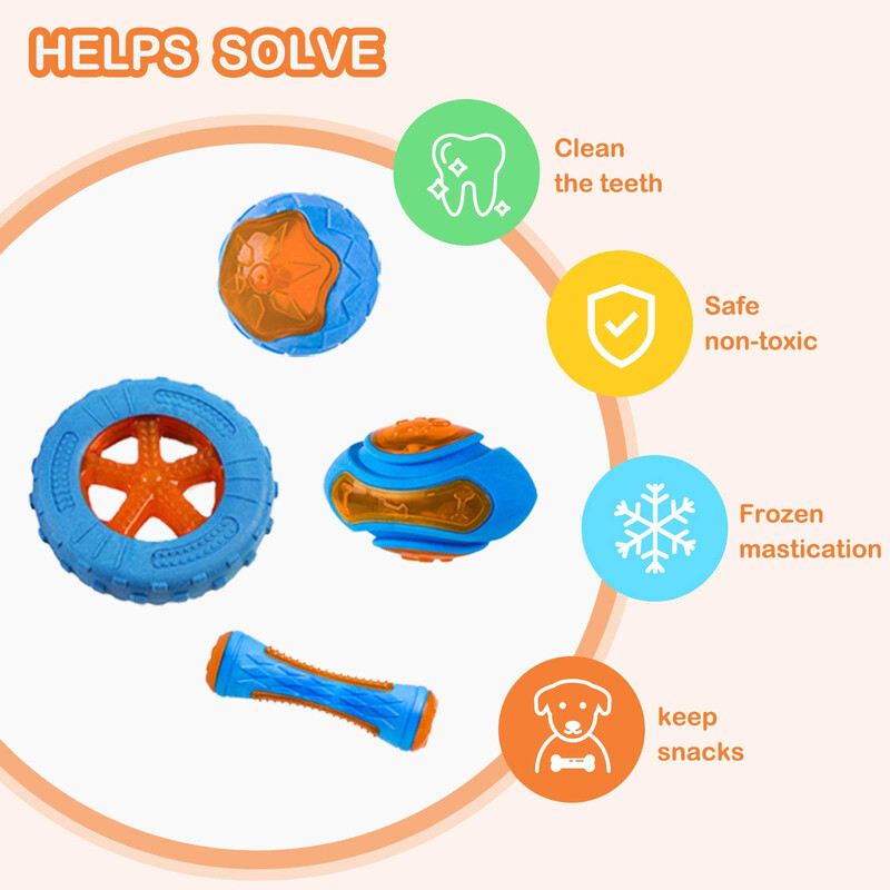 Gumijas suņu rotaļlietas suņiem, košļājamās, kodumiem izturīgas, čīkstošas apmācības rotaļlieta Interaktīvas suņu rotaļlietas lieliem suņiem Zobu tīrīšana