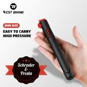 WEST BIKING 120 PSI pārnēsājamais velosipēda sūknis Mini Convert Presta/Schrader velosipēda gaisa sūknis MTB šosejas velosipēdu riepu rīku riteņbraukšanas piederumi