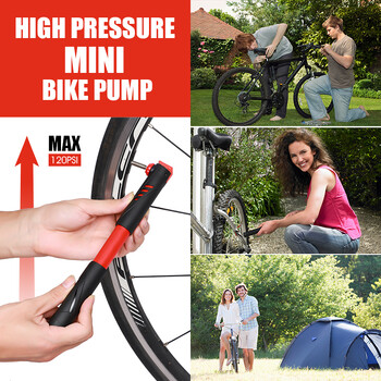 WEST BIKING 120 PSI Преносима велосипедна помпа Mini Convert Presta/Schrader Велосипедна въздушна помпа MTB шосеен велосипед Инструмент за гуми Аксесоари за колоездене