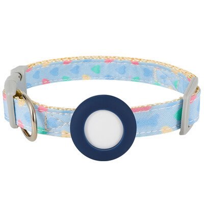 Jauka mājdzīvnieka kaklasiksna Airtagam Regulējama kakla siksna kaķim mazam sunim, izturīga kaķa kaklarota kucēna apkakle Sirds formas apdruka