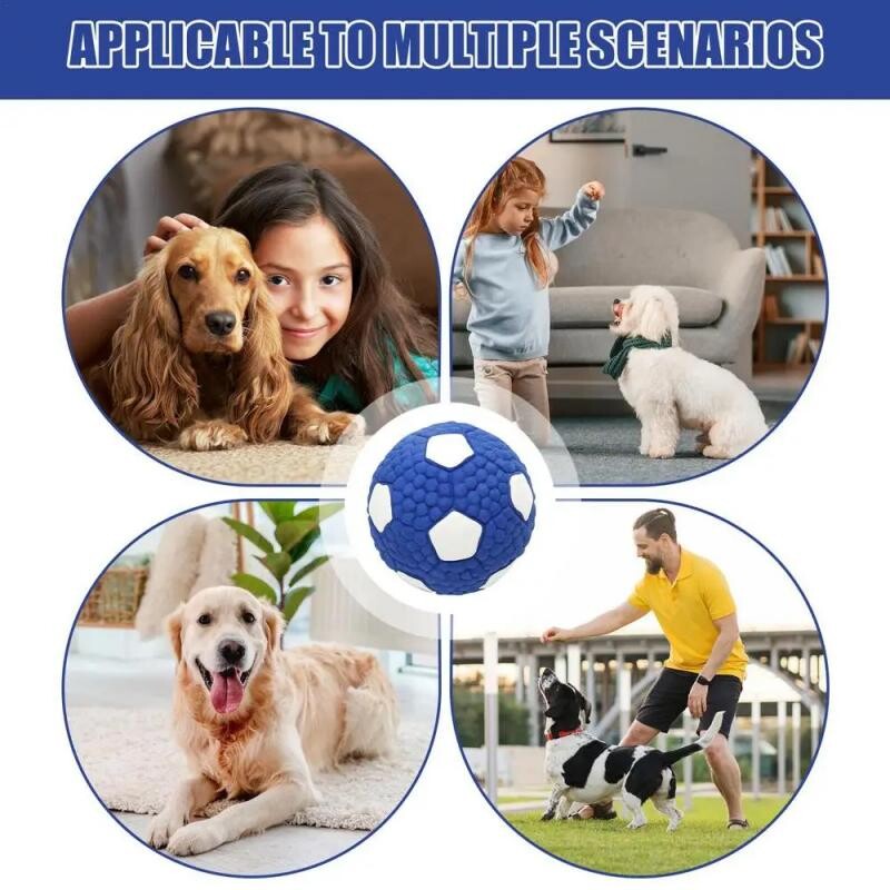 Neiznīcināmas čīkstošas suņu bumbas Stingras bumbas rotaļlieta kucēni Košļāt futbola bumbu Atlecošas čīkstošas suņu bumbas Izturīgas kucēnu bumbas