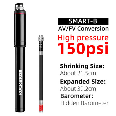 ROCKBROS 130PSI Mini pumpa za bicikle Aluminijska legura Prijenosni bicikl otporan na padove Ultralaka ručna zračna pumpa MTB biciklistička pumpa za brdsku cestu