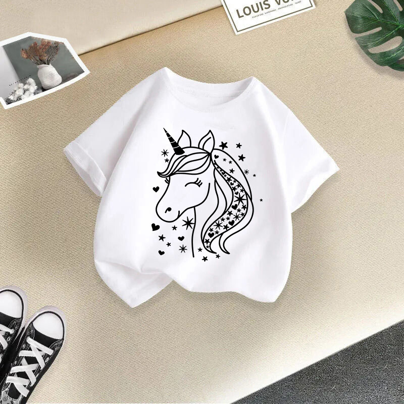 Tarpvalstybiniai mergaičių marškinėliai, vaikiškas naujas vasarinis stilius, trumpomis rankovėmis, universalios viršutinės dalies vidutiniams ir dideliems vaikams, vasariniai drabužiai, užsienio prekyba, vaikiškų drabužių tendencijos