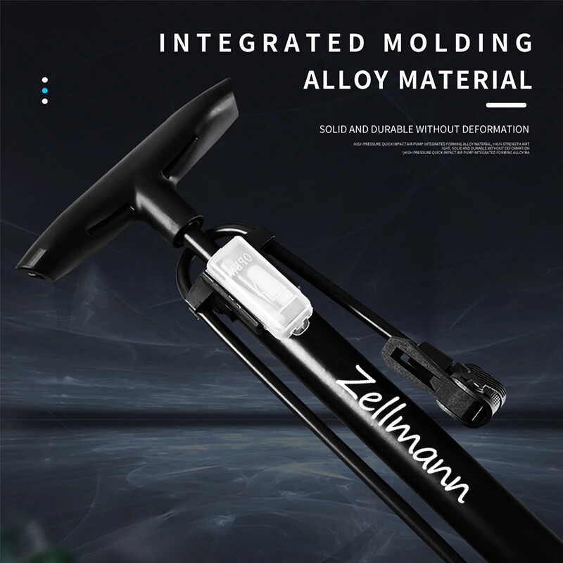Zellmann 160 PSI velosipēda gaisa sūknis pārnēsājams gaisa sūknis, daudzfunkcionāli augstspiediena sūkņi ar barometra ceļa MTB velosipēdu piepūšanu