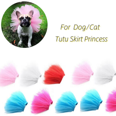 5-цветна забавна кучешка пола-пачка Princess Dog Cat`s Pet Dress Мек тюл Cosplay Bulldog Dress Summer Puppy Dress for Small Dog Pet