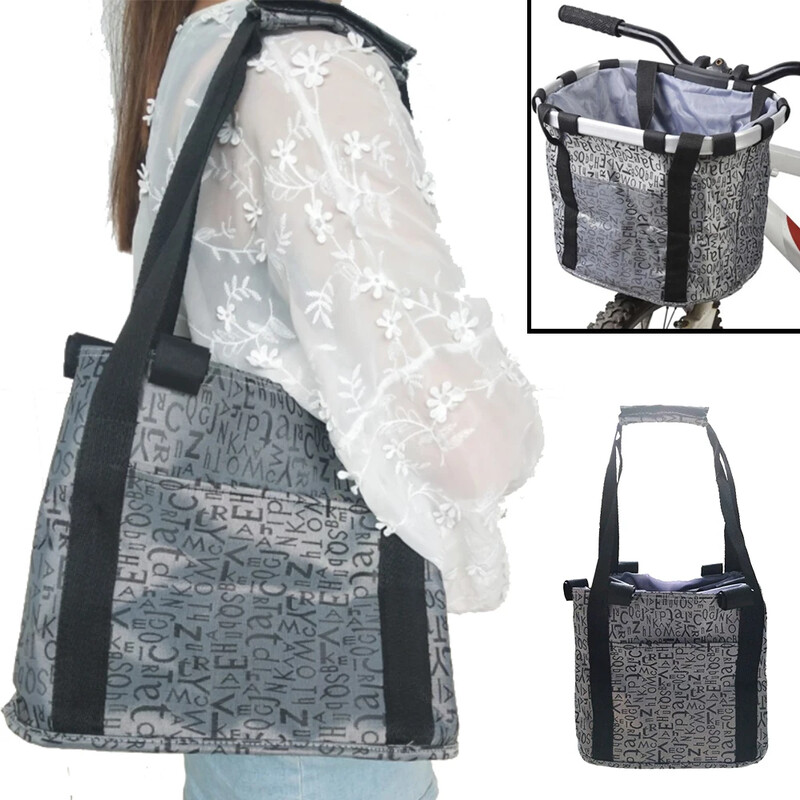 Kalnu velosipēda priekšējais grozs Velosipēda pārnēsāšanas soma salokāma un noņemama velosipēda grozs Pārnēsājams velosipēda grozs 5 KG slodze