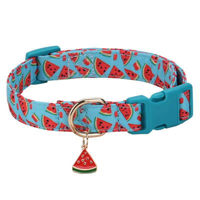 CP611 mājdzīvnieku suņa kucēna kaķa augļu raksta kaklasiksna ar metāla augļu kulonu, kas piemērojams mazam un vidējam mājdzīvniekam