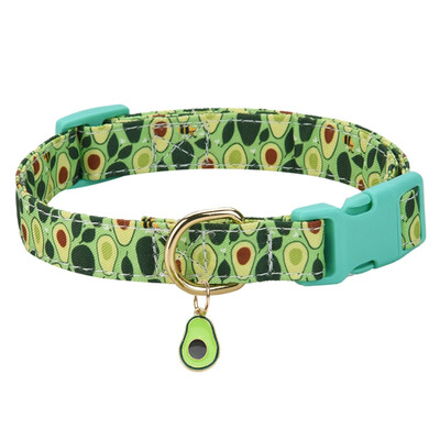 CP611 mājdzīvnieku suņa kucēna kaķa augļu raksta kaklasiksna ar metāla augļu kulonu, kas piemērojams mazam un vidējam mājdzīvniekam