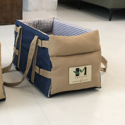 Столче за кола за кучета Превоз за котки - Столче за кола за кучета на подлакътник за кола Пътни чанти за котки Кучета, с ремък за носене Превозник за конзола за кола за кучета