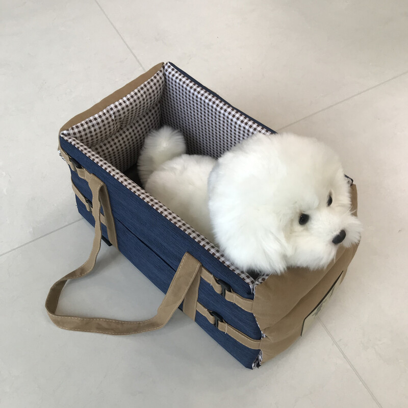 Столче за кола за кучета Превоз за котки - Столче за кола за кучета на подлакътник за кола Пътни чанти за котки Кучета, с ремък за носене Превозник за конзола за кола за кучета