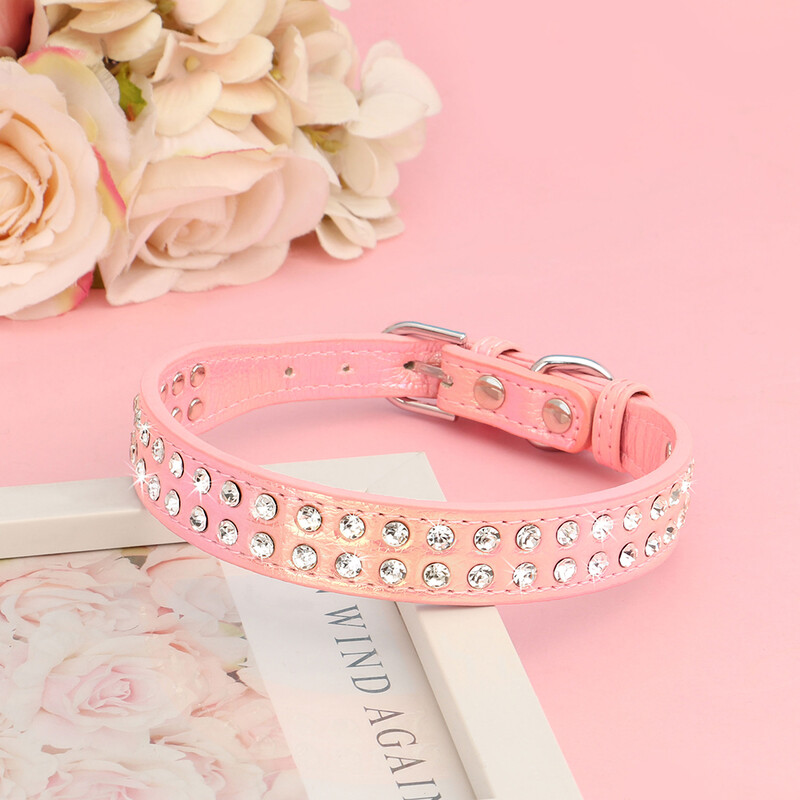 Bling Ogrlica za pse s ogrlicom od vještačkih dijamanata, slatki psići, ogrlice za mačke, ogrlice za kućne ljubimce s kristalima, podesiva za male pse, mačke Pitbull