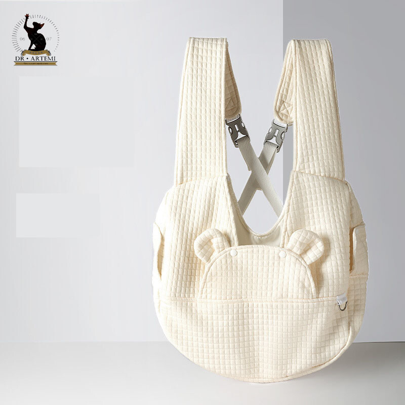 Elpojoša kokvilnas mugursoma mājdzīvniekiem, krusteniska lāde, liela ietilpība, regulējama, mazas suņu somas, pārnēsājamas