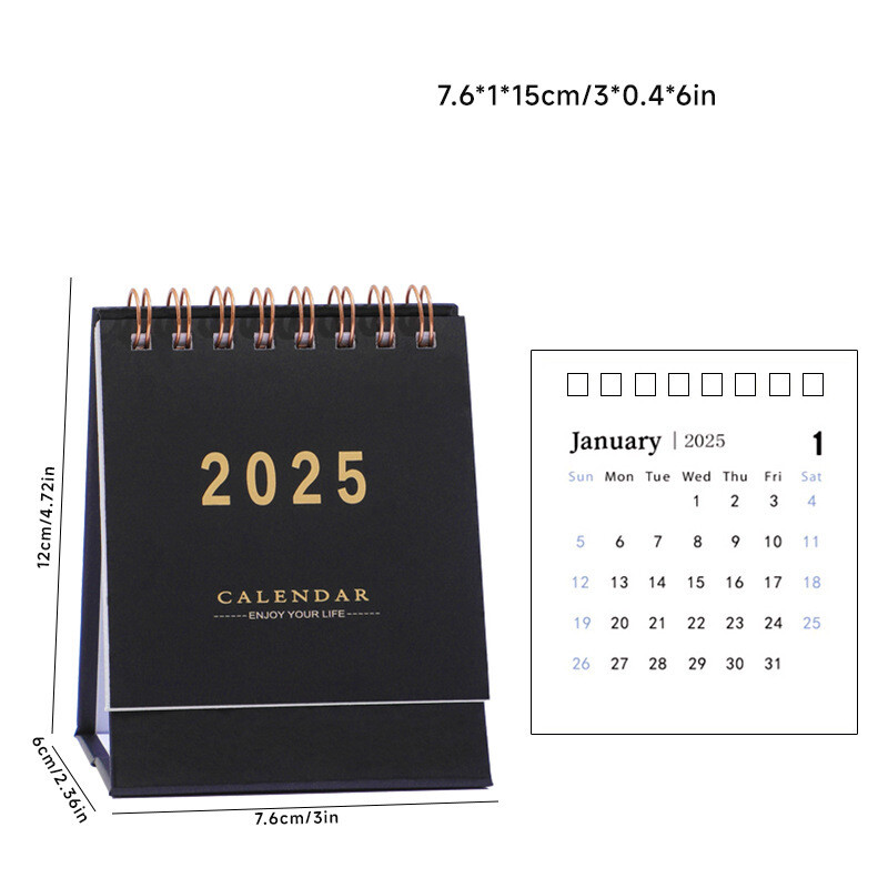 2025. gada versija angļu valodā mini galda kalendārs karstā štancēšana pārnēsājams pārrobežu mazs kalendārs vienkāršs vienkrāsains mazs galda kalendārs Morandi