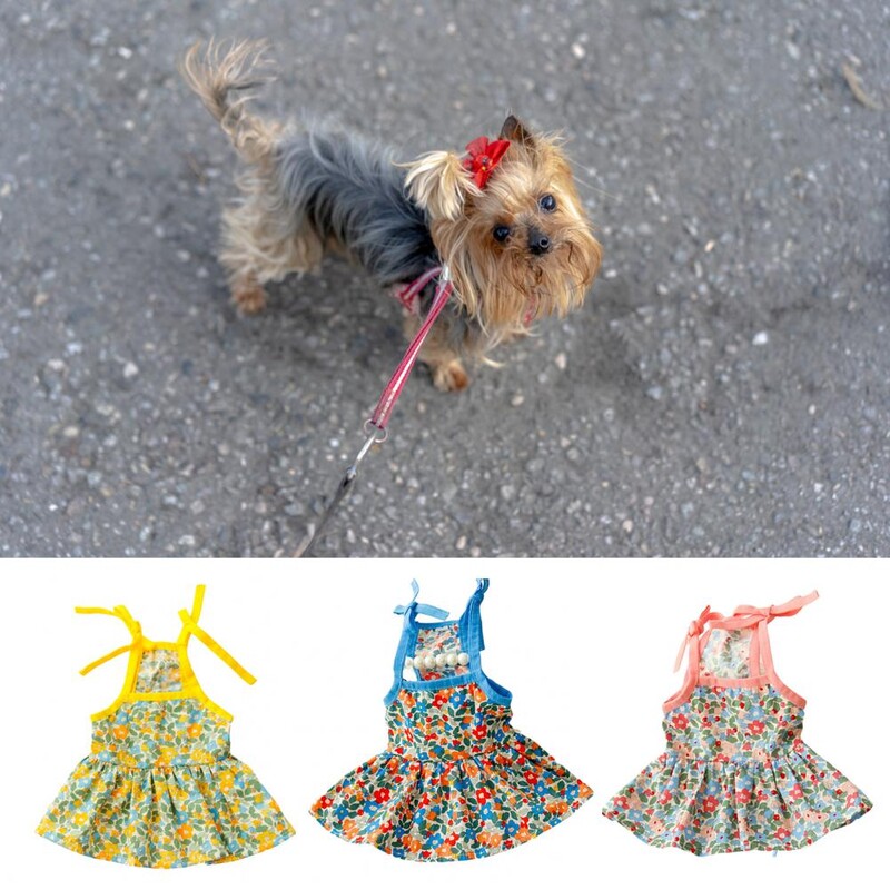 Odjeća za pse Izvrsna, super mekana haljina za štene, ljetna haljina s cvjetnim printom, kućni ljubimac, mačka, pas, suknja Dekoracija Oprema za kućne ljubimce
