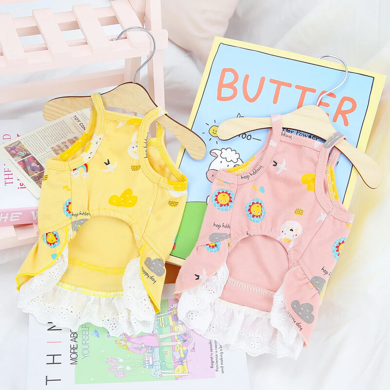 2023 Suņu kleita Vasaras Kleita Plāna Mājas suns Vasaras Maza Suņa Teddy Cat Sling Princeses Svārki Mājdzīvnieku Apģērbi Suņu Aksesuāri Kaķu kleita