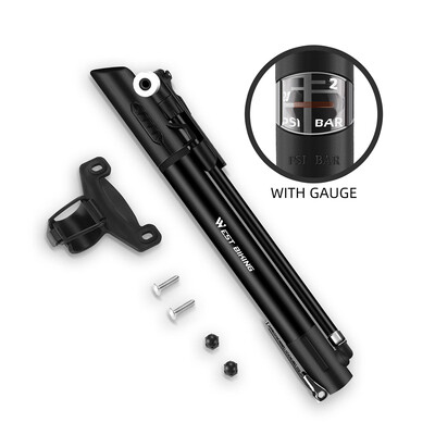 WEST BIKING velosipēda sūknis, mini pārnēsājams 120 PSI MTB šosejas velosipēdu rokas sūknis priekš Schrader Presta Valve riteņbraukšanas riepu gaisa piepūšanas