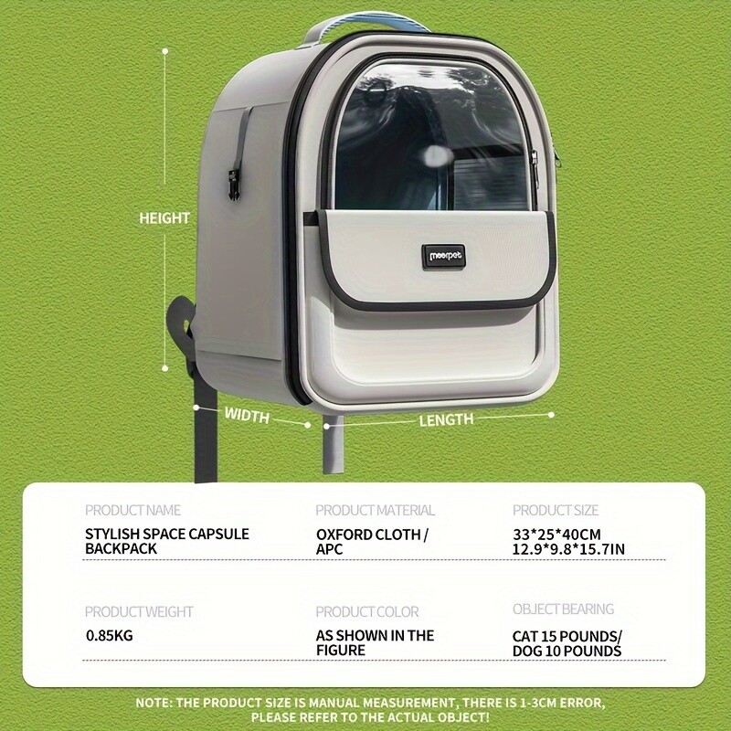 Ruksak za nošenje kućnih ljubimaca, ruksak za velike mačke za izlaske, prozirna svemirska kapsula, prozračna prijenosna torba, ruksak, ruksak za mačke, pse